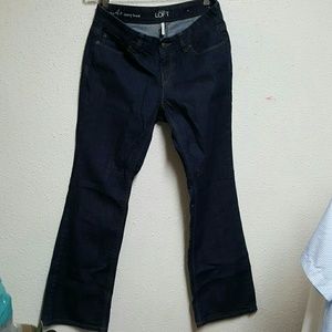 Ann Taylor Loft Curvy Bootcut Dark Blue Wash Jeans